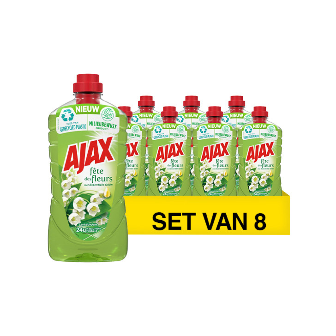 Ajax Allesreiniger – Lentebloem 1000 ml (8 stuks)