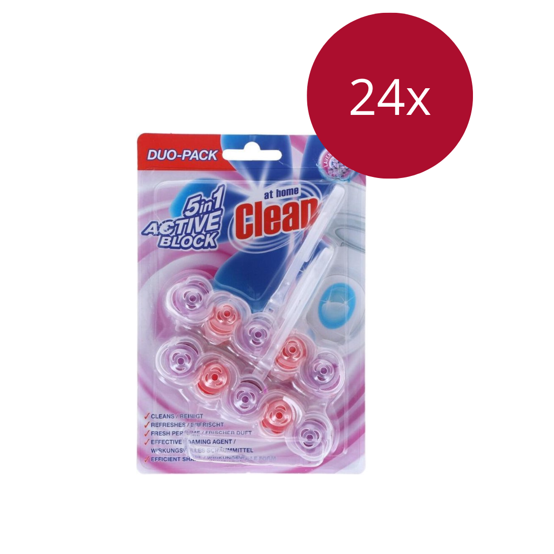 At Home Clean Toiletblok – 5 in 1 Lavendel 2 x 45 gr (24 stuks)