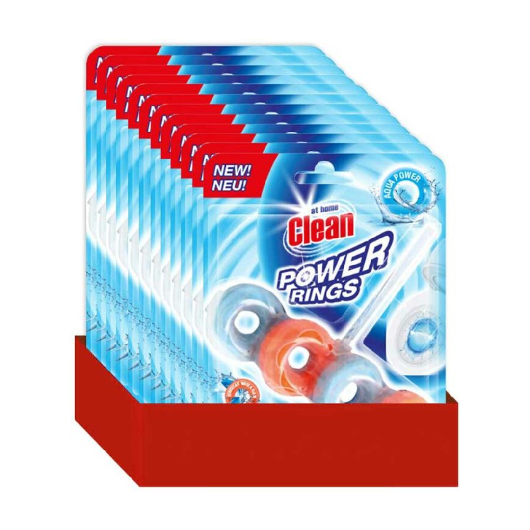 At Home Clean Toiletblok – Power Rings Aqua 40 gr (12 stuks)