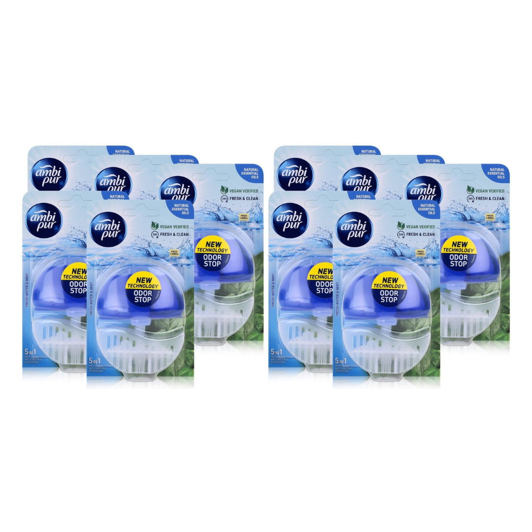 Ambi Pur Toiletblok – Fresh Water & Mint 55 ml (12 stuks)