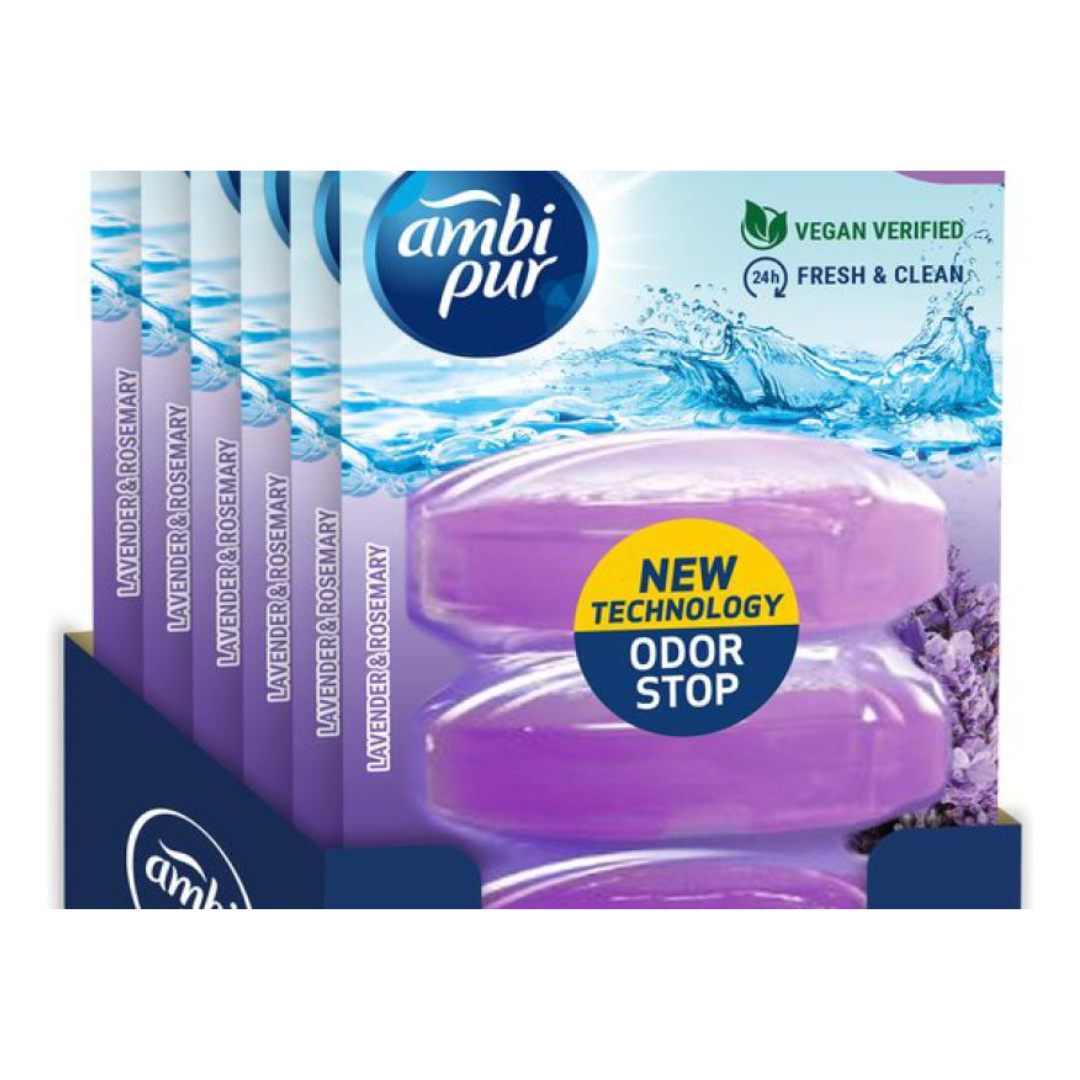 Ambi Pur Toiletblok – Lavender & Rosemary 55 ml (12 stuks)