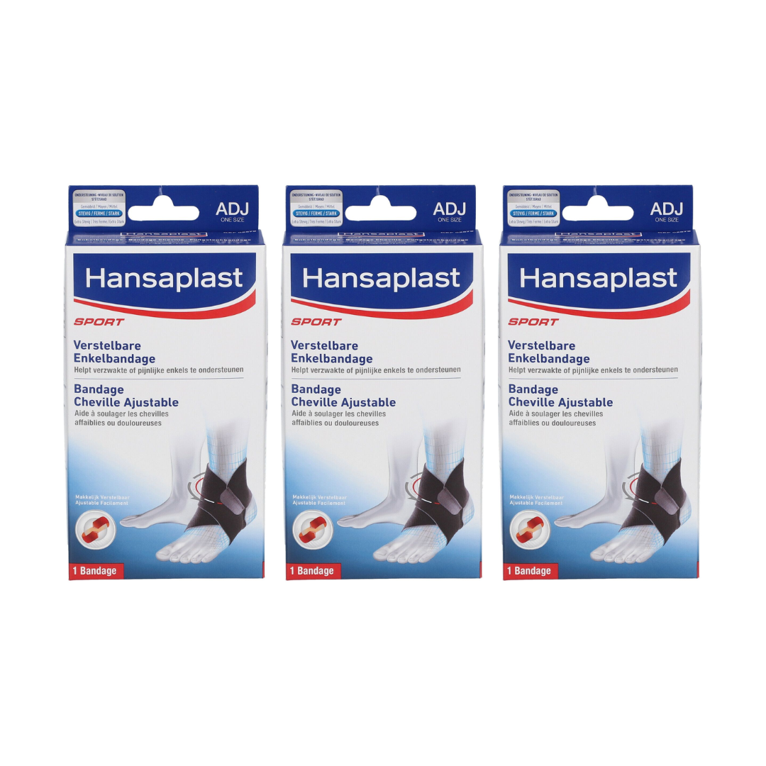 Hansaplast Sport – Enkelbandage Verstelbaar (3 stuks)