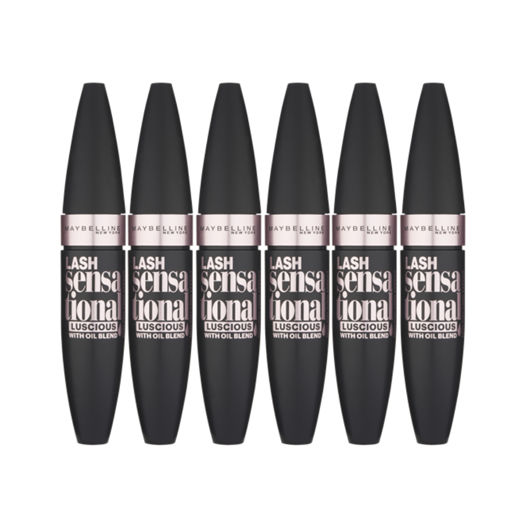 Maybelline Mascara – Very Black Luscious Lash Sensational 9,5 ml (6 stuks)