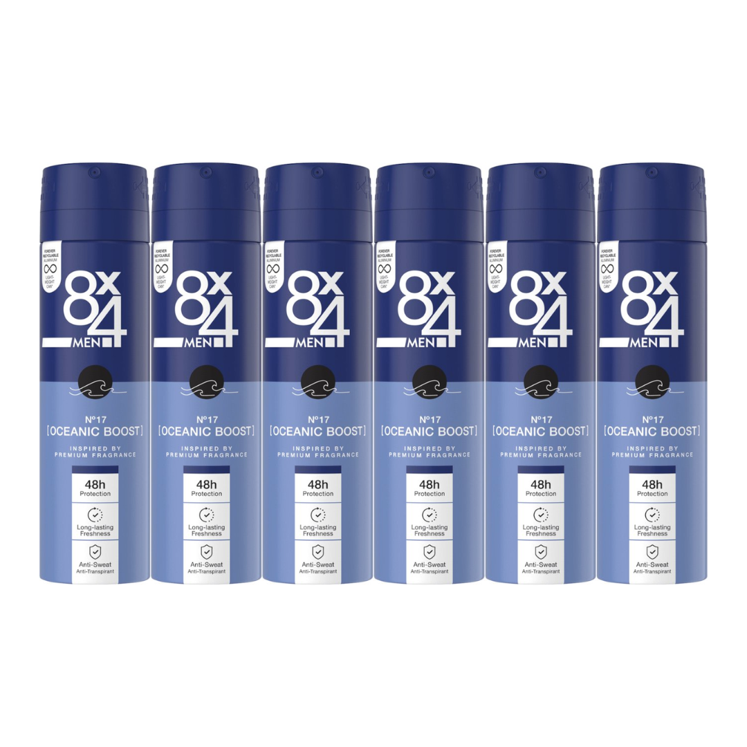 8 x 4 Deospray Men – No.17 Oceanic Boost 150 ml (6 stuks)