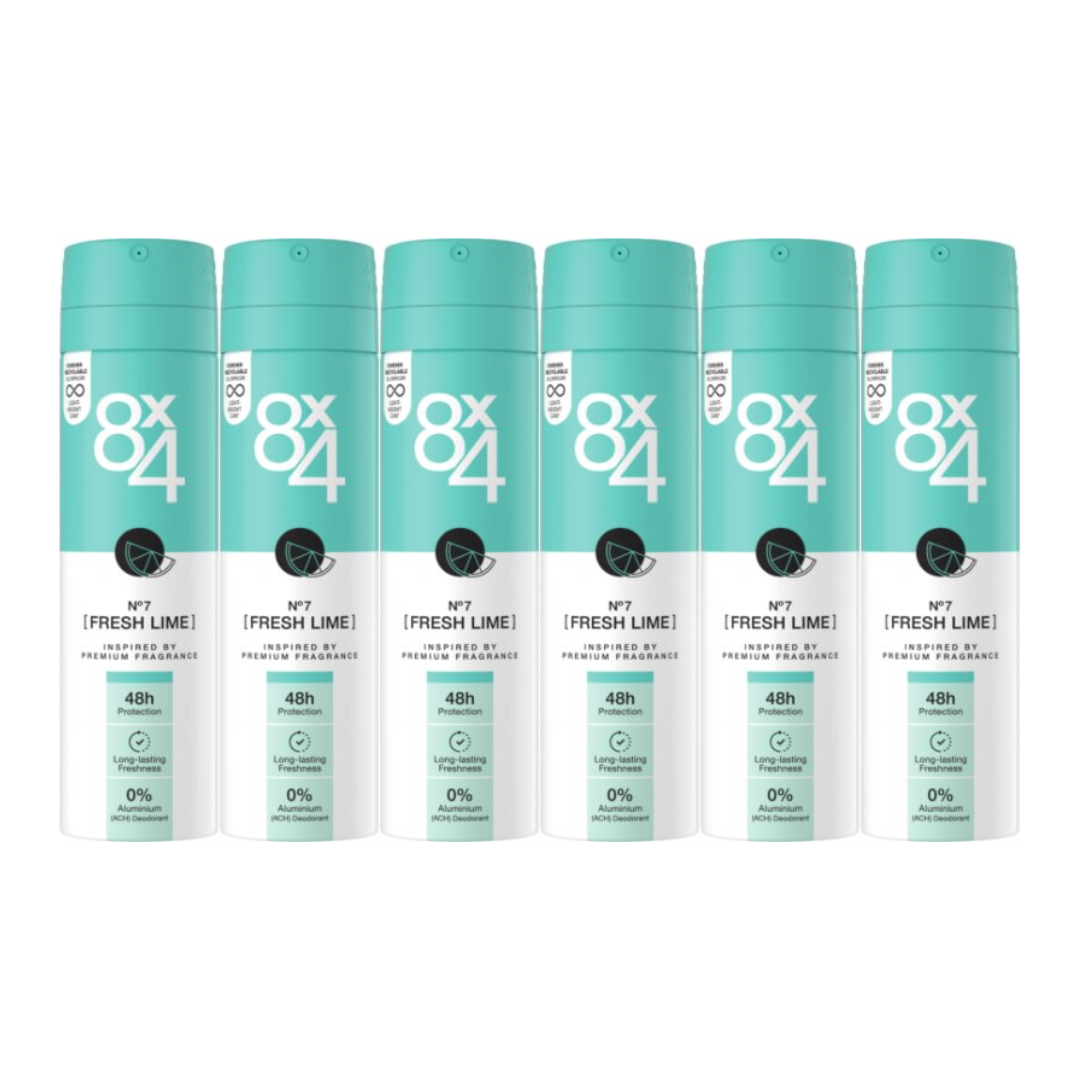 8 x 4 Deospray – No.7 Fresh Lime 150 ml (6 stuks)