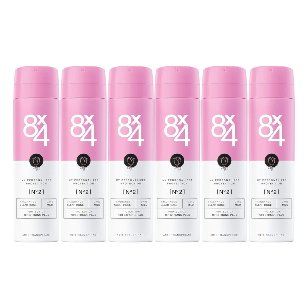 8 x 4 Deospray – No.2 Clear Rose 150 ml (6 stuks)